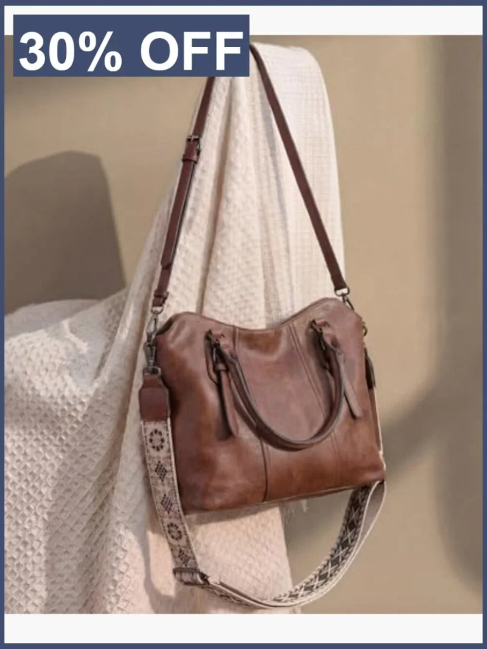 Vegan Leather Hobo Purse 4-in-1 Crossbody Shoulder Tote Handbag